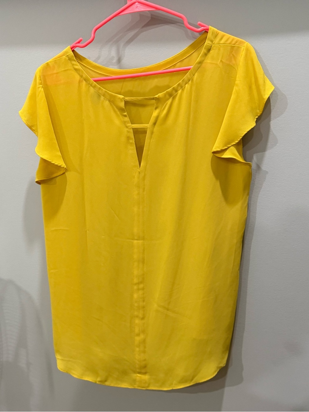 LOFT Yellow Flutter Sleeve Women's Top